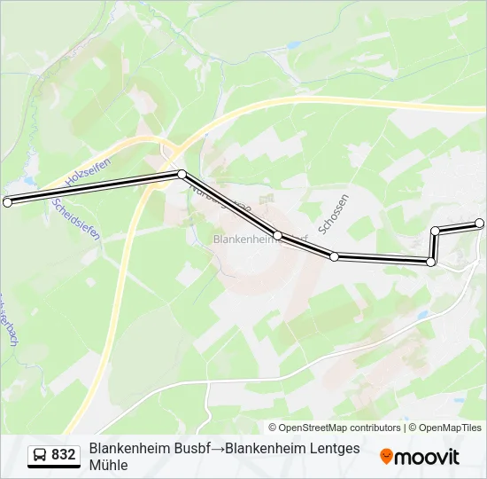 832 Bus Line Map