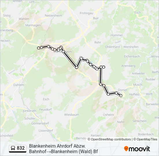 832 Bus Line Map