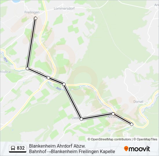 Автобус 832: карта маршрута