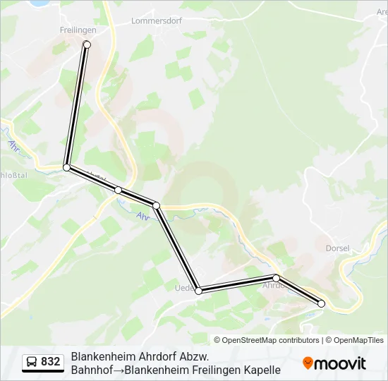 832 Bus Line Map