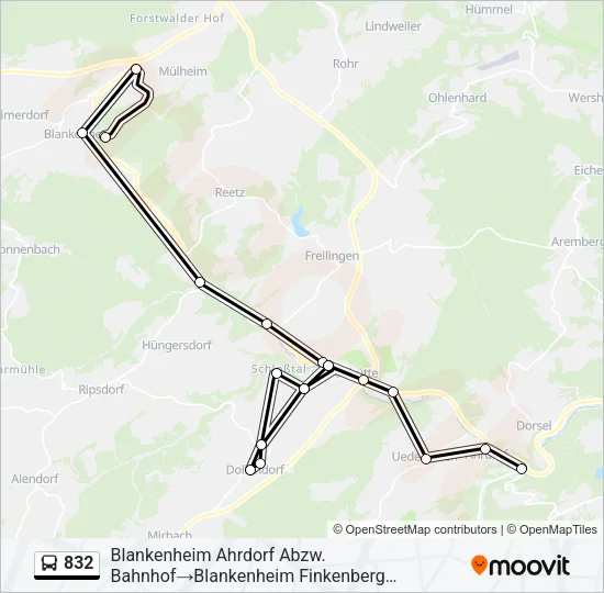 832 Bus Line Map