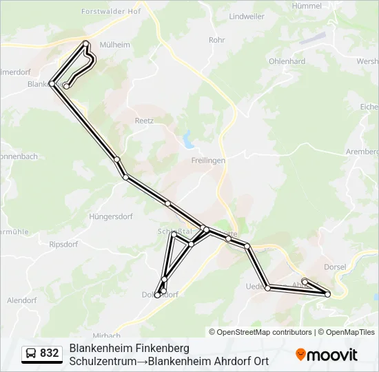 832 Bus Line Map