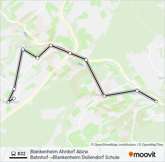 832 Bus Line Map