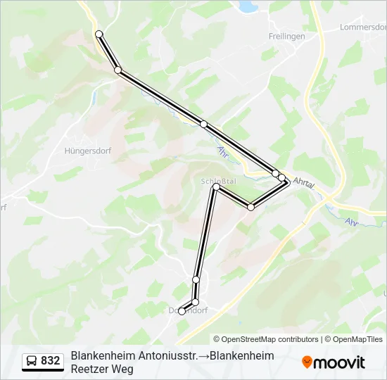 832 Bus Line Map