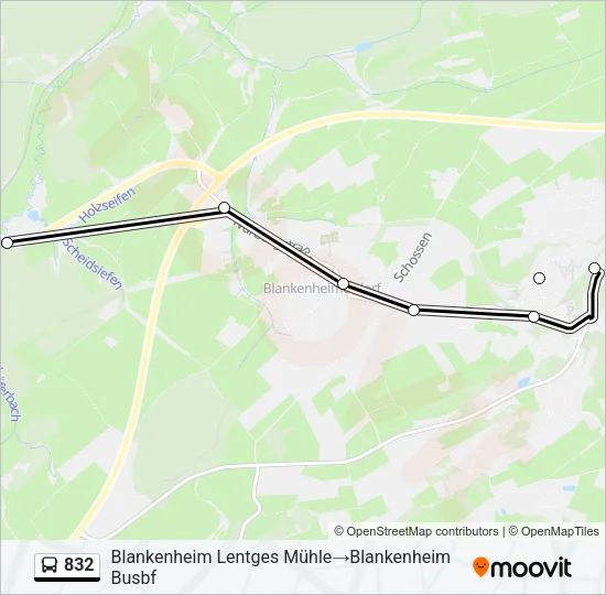 832 Bus Line Map
