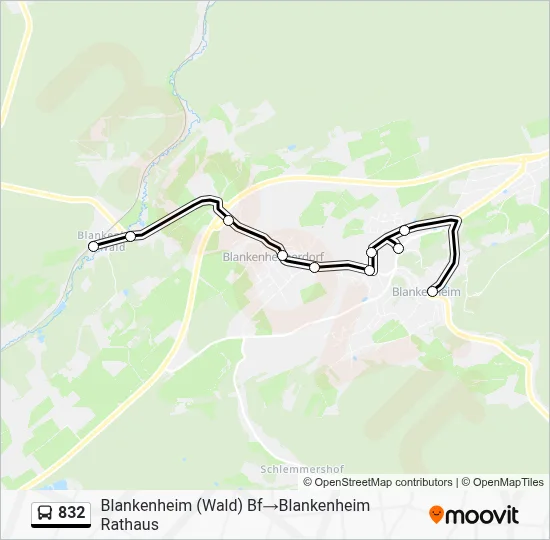 832 Bus Line Map