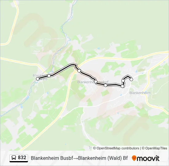 832 Bus Line Map