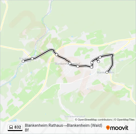 832 Bus Line Map