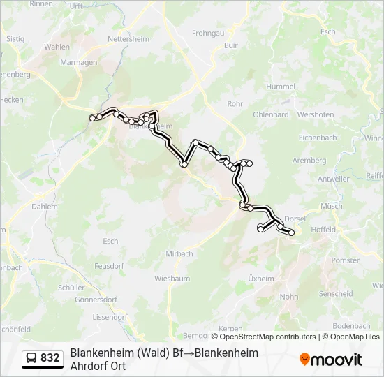 832 Bus Line Map