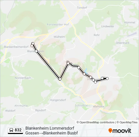 832 Bus Line Map