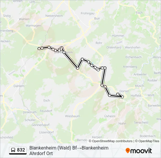832 Bus Line Map