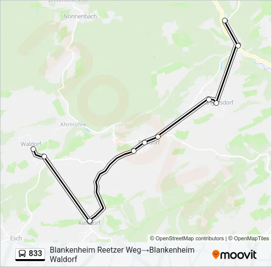 833 Bus Line Map