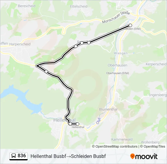 836 Bus Line Map