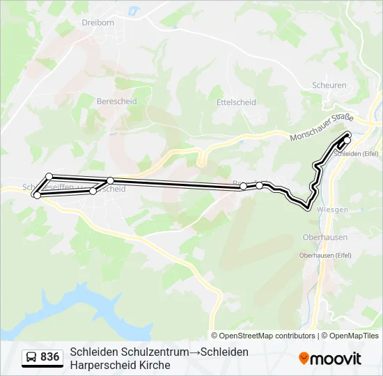 836 Bus Line Map