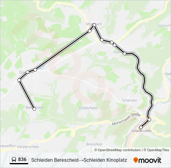 836 Bus Line Map