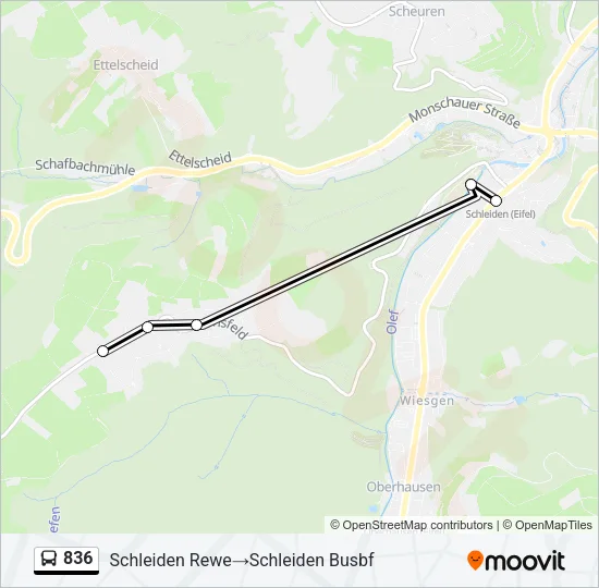 836 Bus Line Map