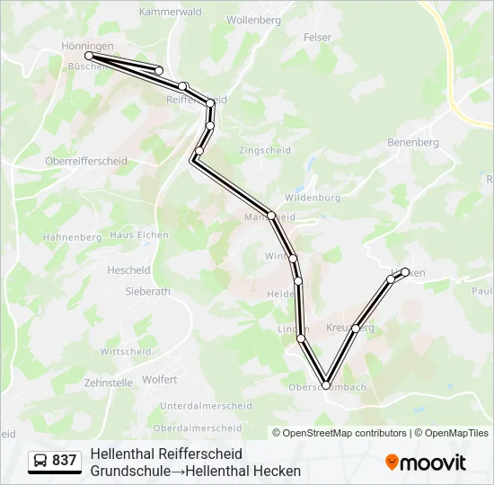 837 Bus Line Map