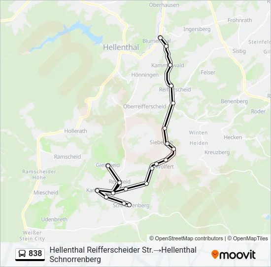 838 Bus Line Map