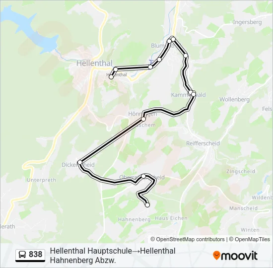 838 Bus Line Map