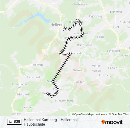 838 Bus Line Map