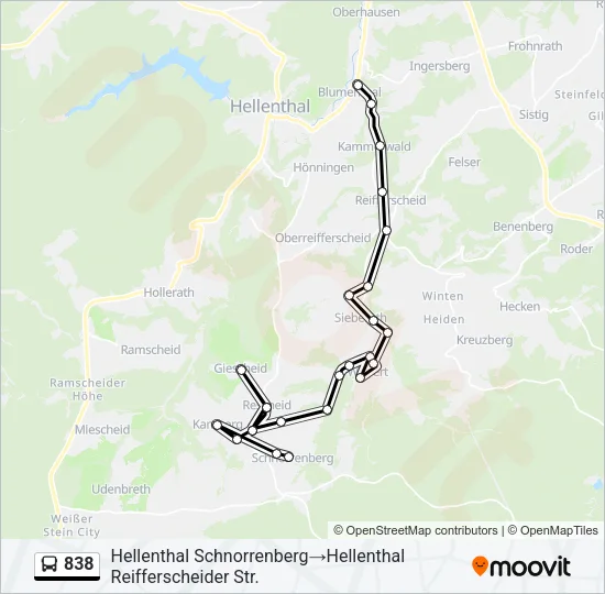 838 Bus Line Map
