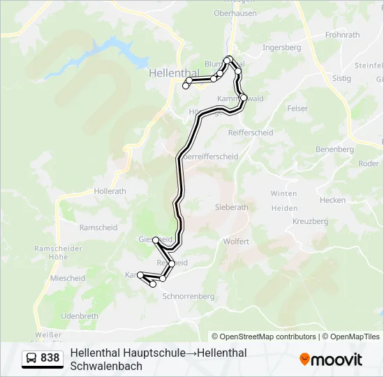 838 Bus Line Map