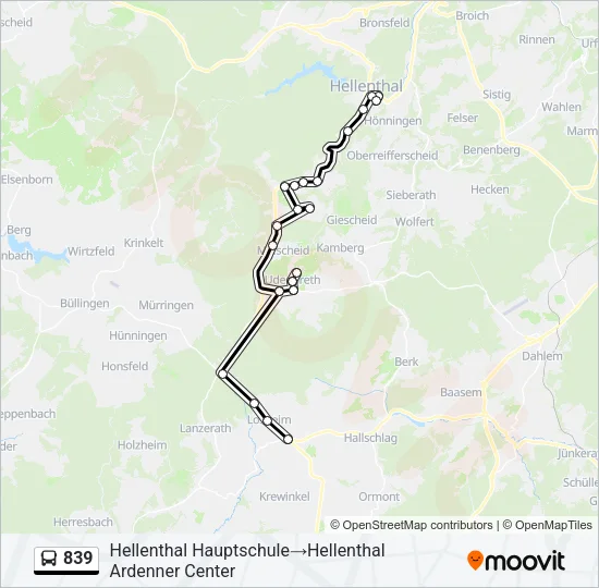 839 Bus Line Map