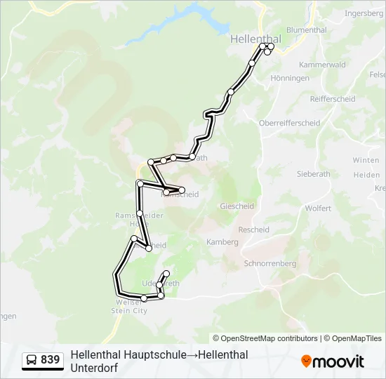 839 Bus Line Map
