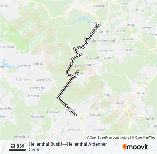 839 Bus Line Map
