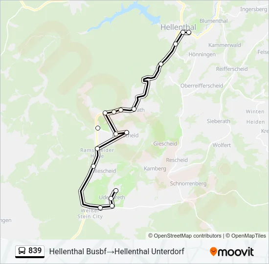 839 Bus Line Map