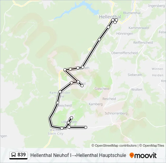 839 Bus Line Map
