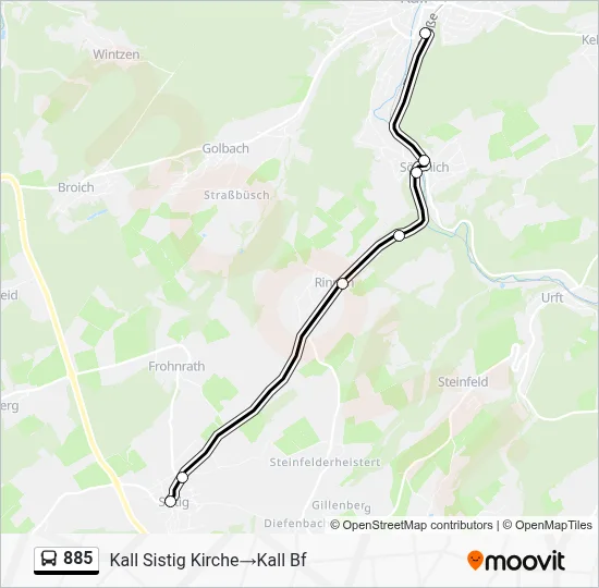 885 Bus Line Map