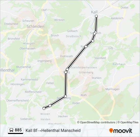 885 Bus Line Map