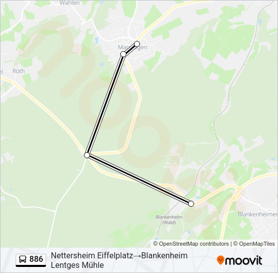 886 Bus Line Map