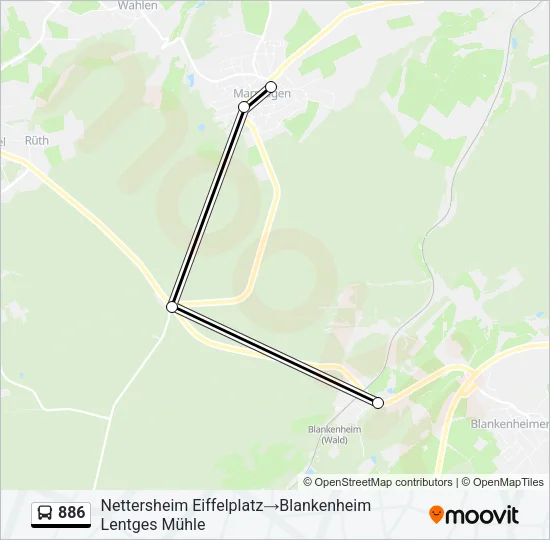 886 Bus Line Map