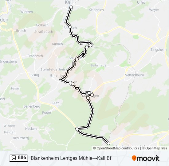 886 bus Line Map