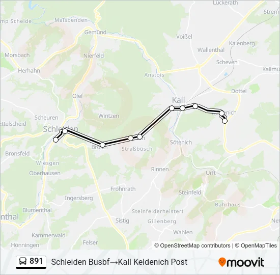 891 Bus Line Map