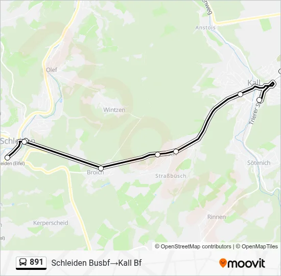 891 Bus Line Map