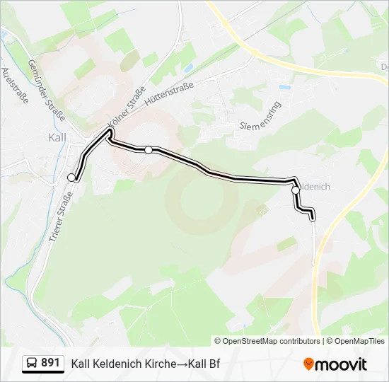891 Bus Line Map