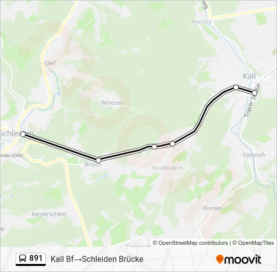 891 Bus Line Map