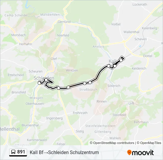 891 Bus Line Map