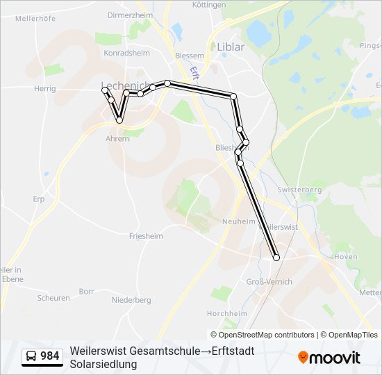 984 Bus Line Map