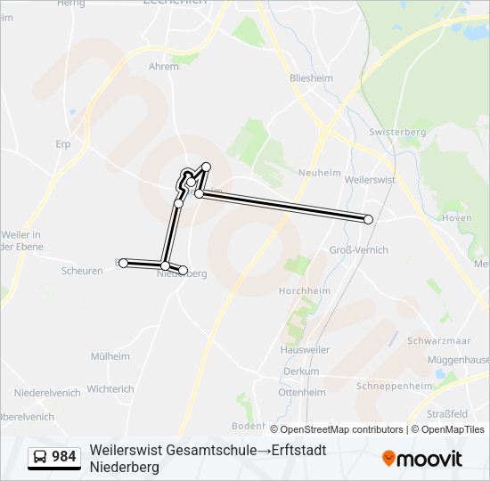 984 Bus Line Map