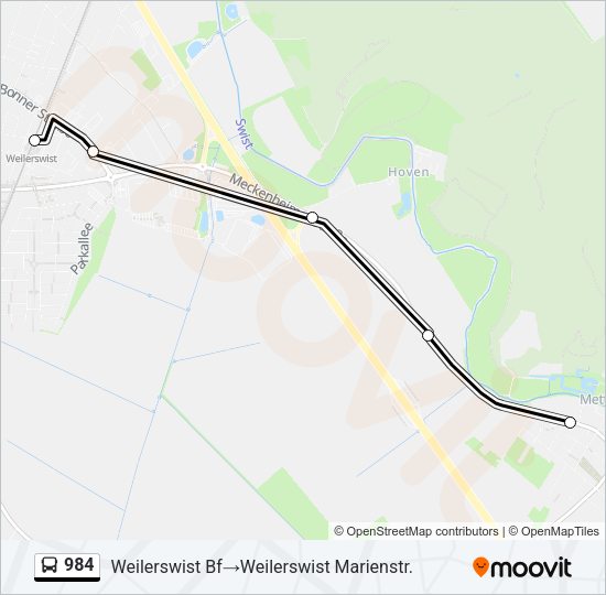 984 Bus Line Map