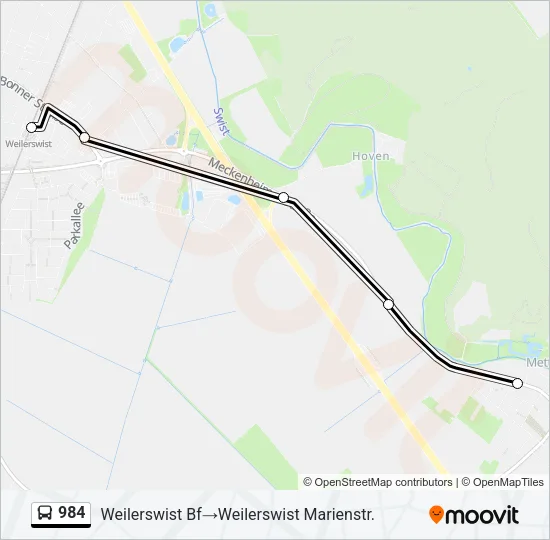 984 Bus Line Map