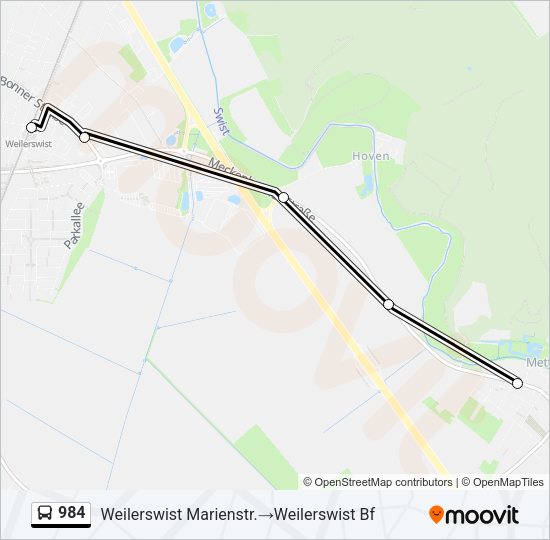 984 Bus Line Map