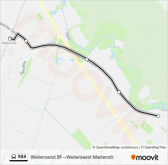 984 Bus Line Map