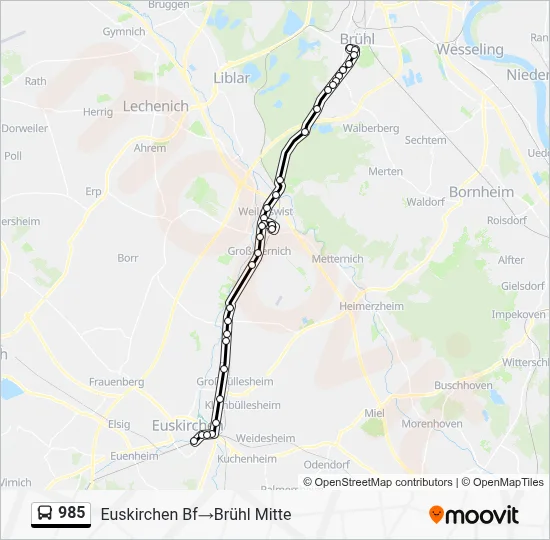 Buslinie 985 Karte