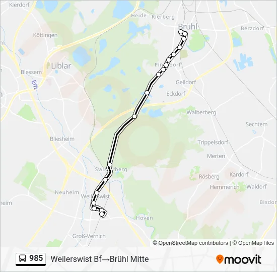 985 Bus Line Map