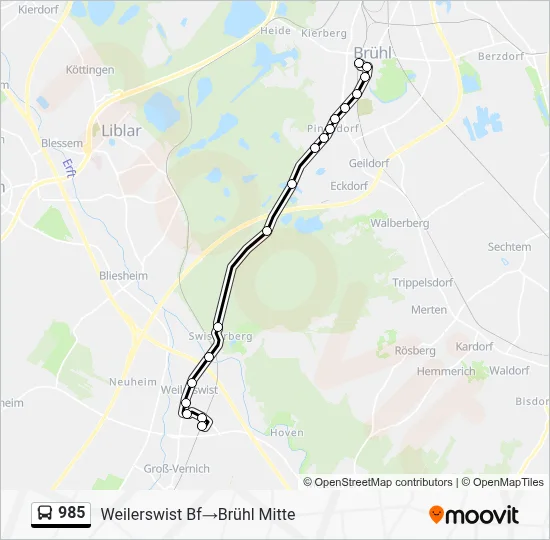 985 Bus Line Map